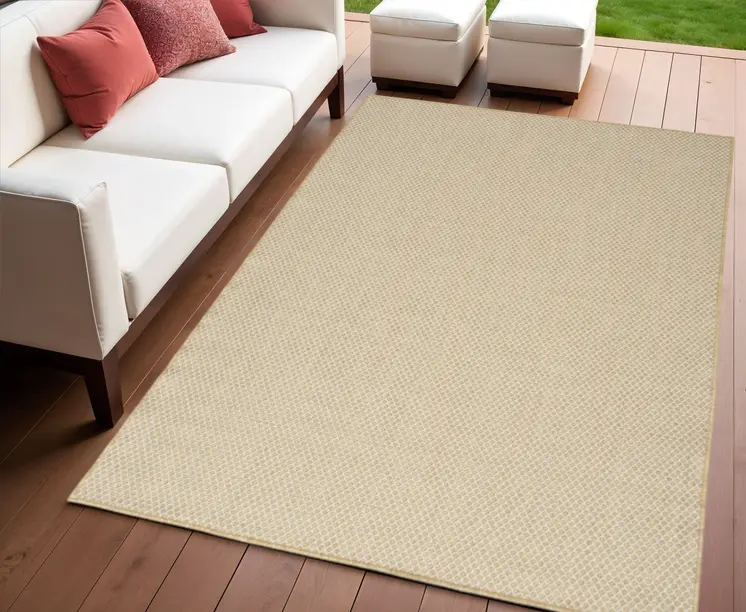 4' X 6' Navy Blue Geometric Indoor Outdoor Area Rug
