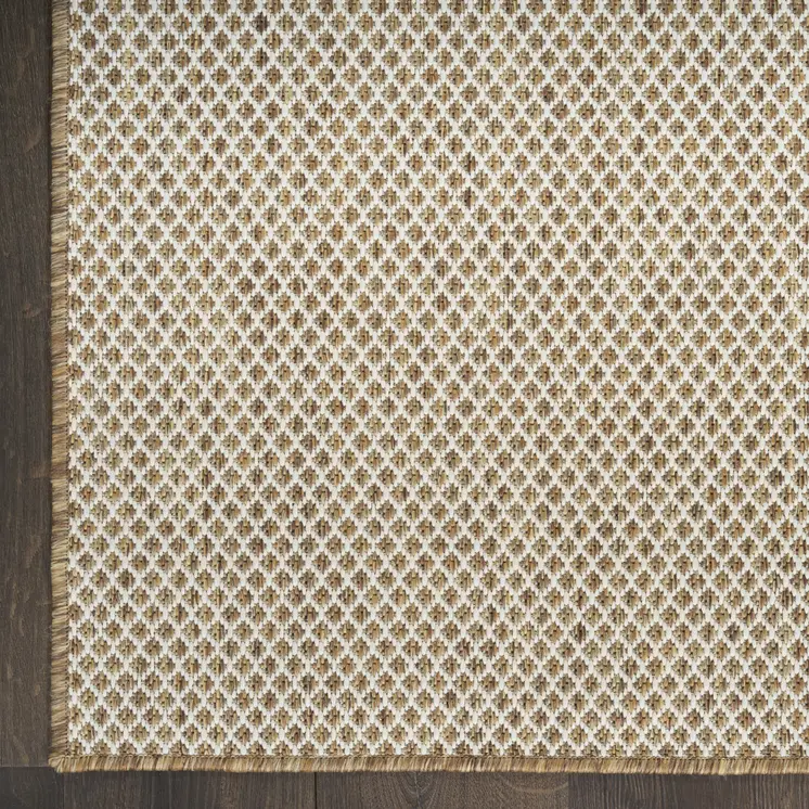 4' X 6' Navy Blue Geometric Indoor Outdoor Area Rug