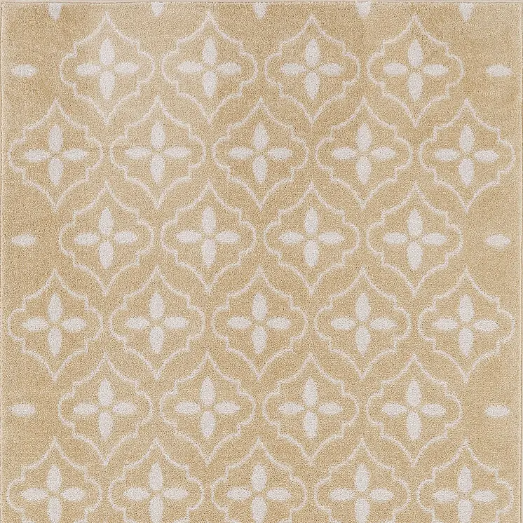 4' X 6' Beige And Ivory Geometric Indoor Outdoor Area Rug