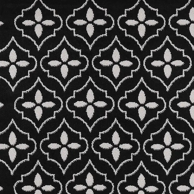 4' X 6' Black And Ivory Geometric Indoor Outdoor Area Rug