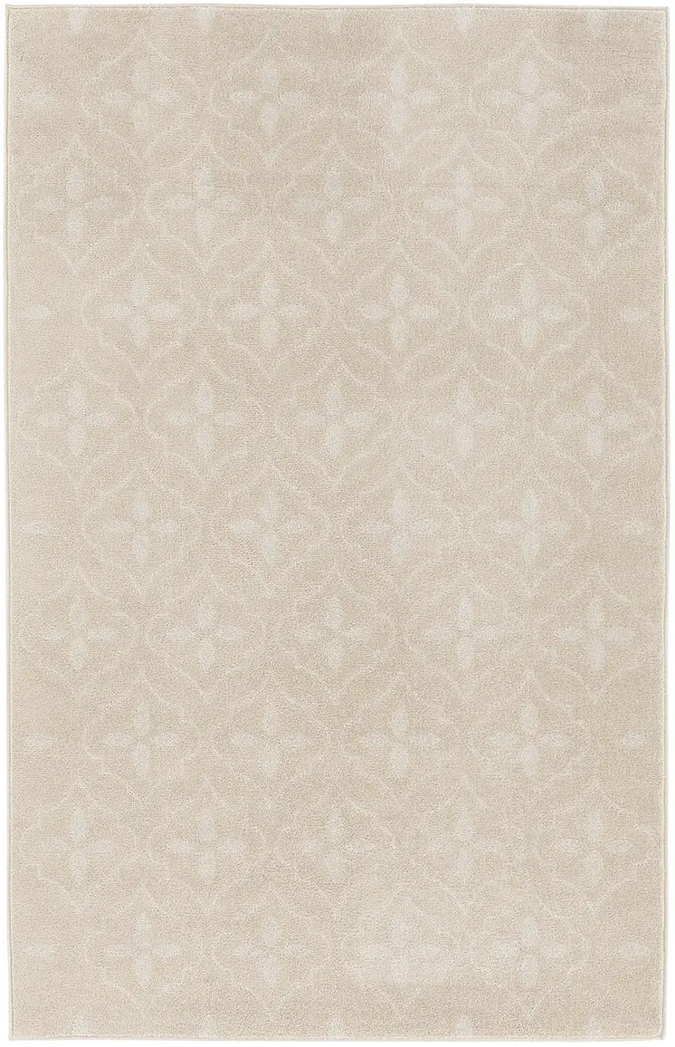 4' X 6' Ivory And Beige Geometric Indoor Outdoor Area Rug
