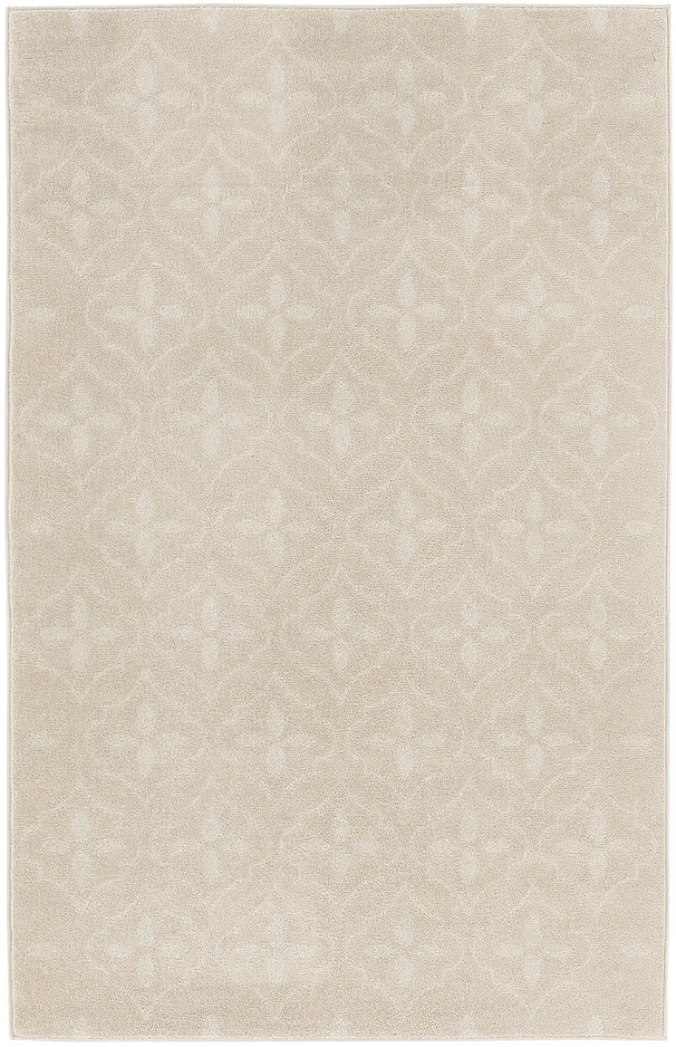 4' X 6' Ivory And Beige Geometric Indoor Outdoor Area Rug