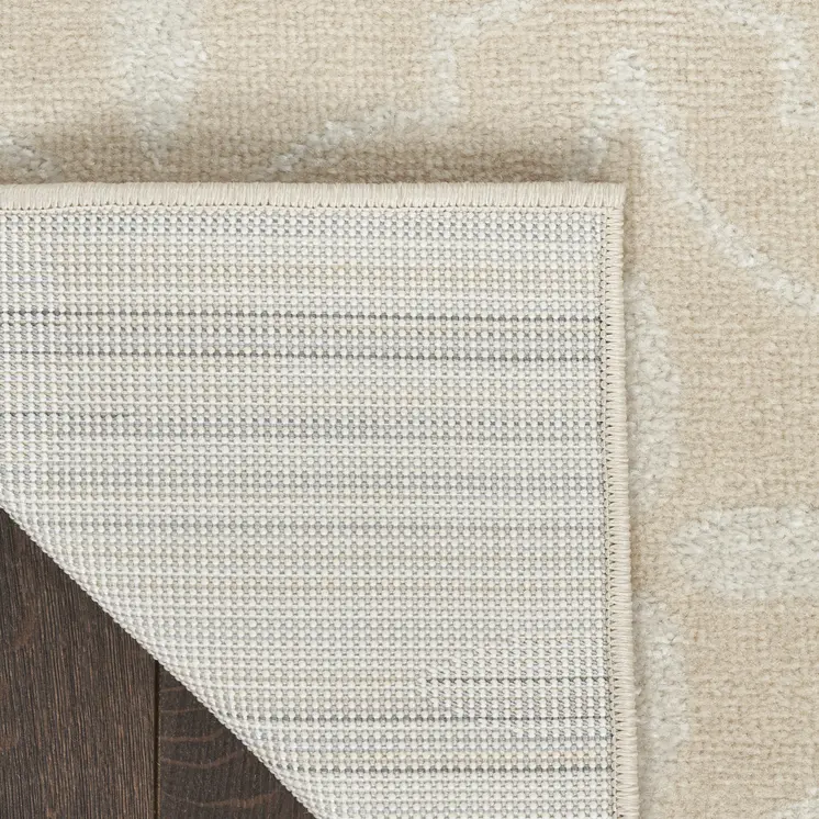 4' X 6' Ivory And Beige Geometric Indoor Outdoor Area Rug