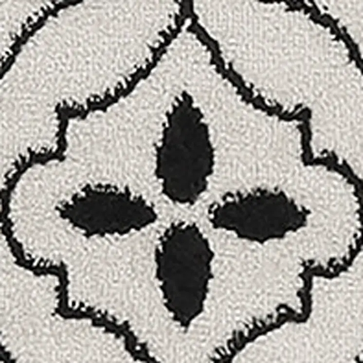 4' X 6' Ivory And Black Geometric Indoor Outdoor Area Rug