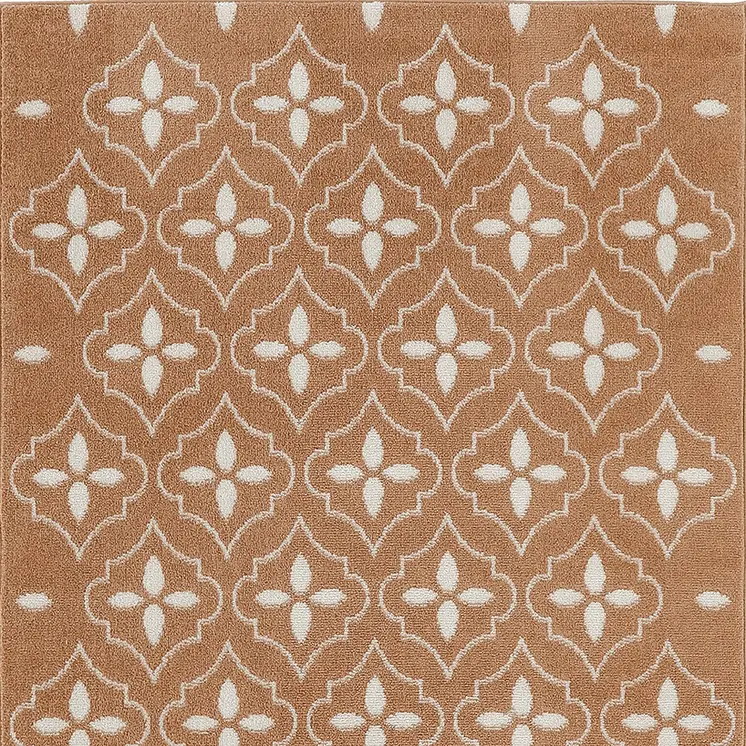 4' X 6' Copper Geometric Indoor Outdoor Area Rug