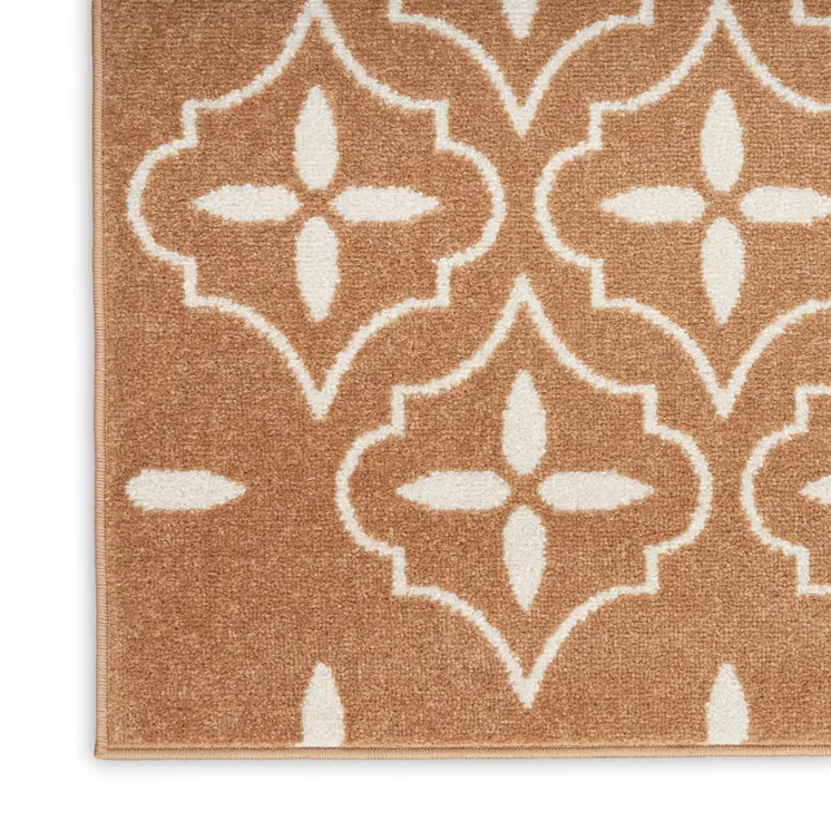 4' X 6' Copper Geometric Indoor Outdoor Area Rug