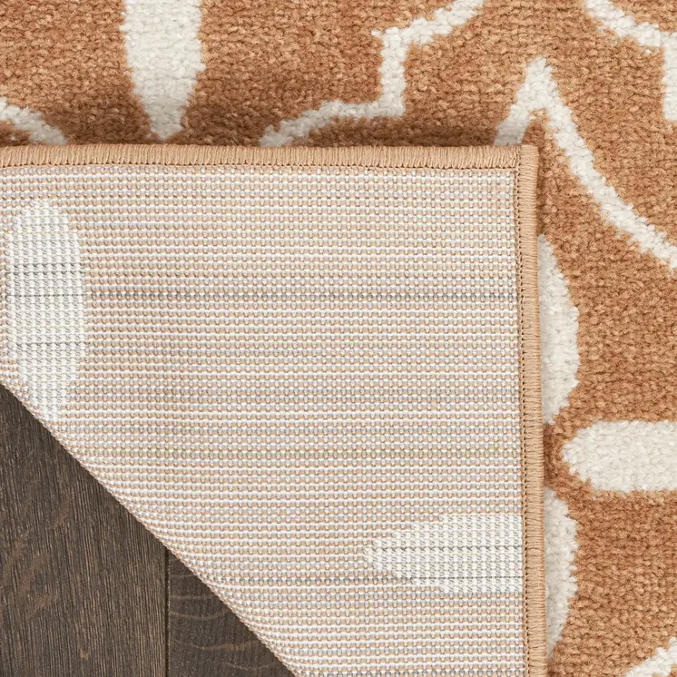 4' X 6' Copper Geometric Indoor Outdoor Area Rug