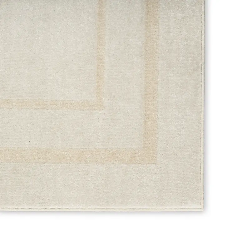 4' X 6' Ivory And Gold Indoor Outdoor Area Rug