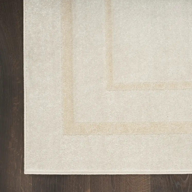 4' X 6' Ivory And Gold Indoor Outdoor Area Rug