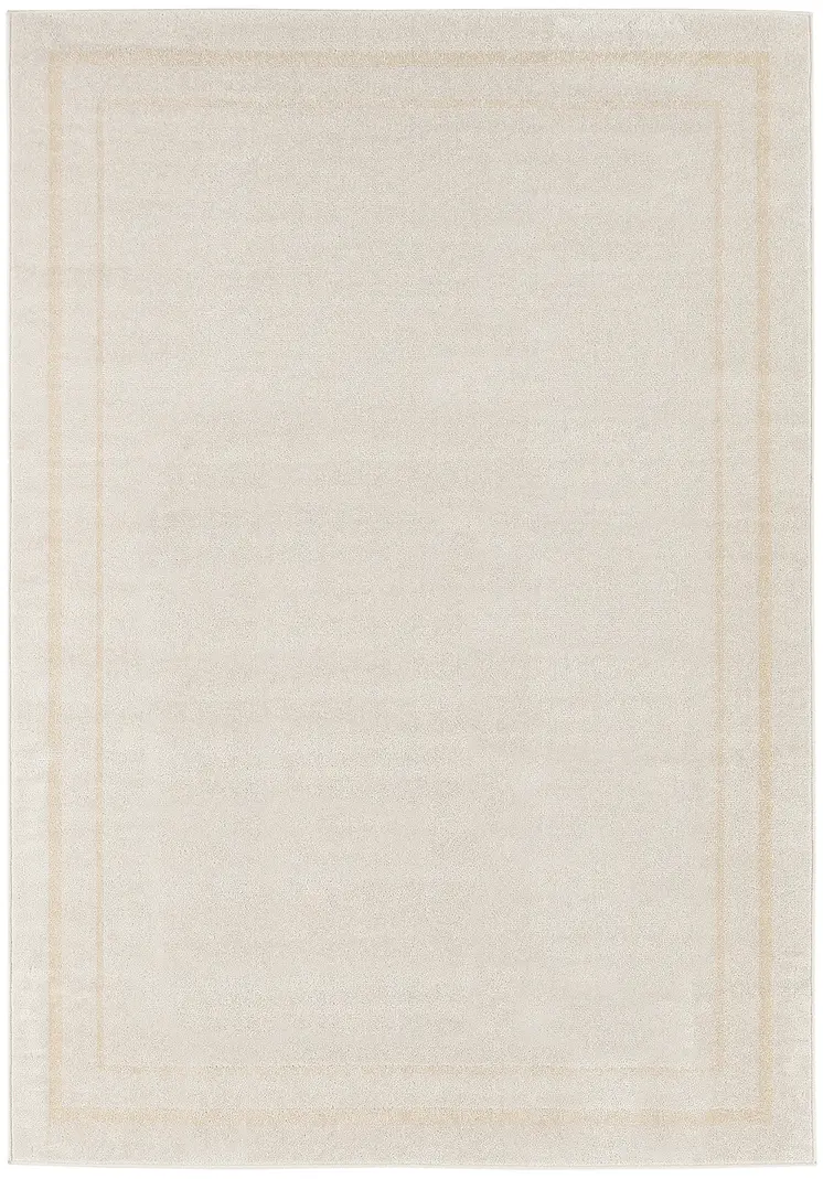 4' X 6' Ivory And Gold Indoor Outdoor Area Rug