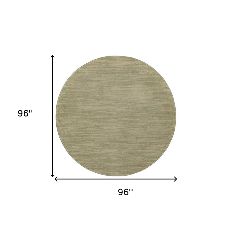 8' Green And Gold Round Abstract Indoor Outdoor Area Rug