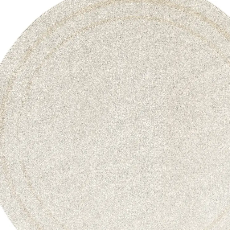 8' Ivory And Gold Round Indoor Outdoor Area Rug