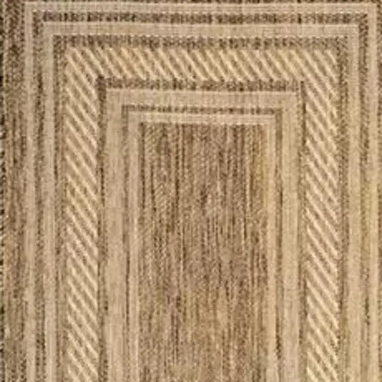 6' Natural Geometric Indoor Outdoor Runner Rug