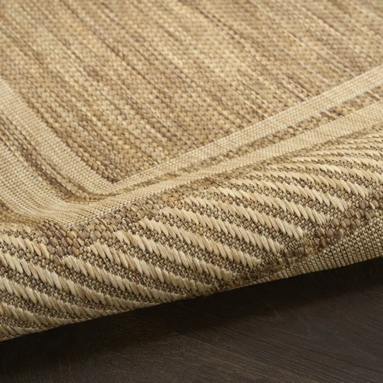 6' Natural Geometric Indoor Outdoor Runner Rug