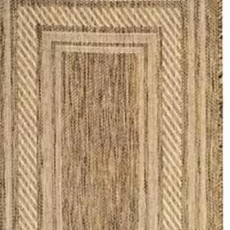 6' Natural Geometric Indoor Outdoor Runner Rug