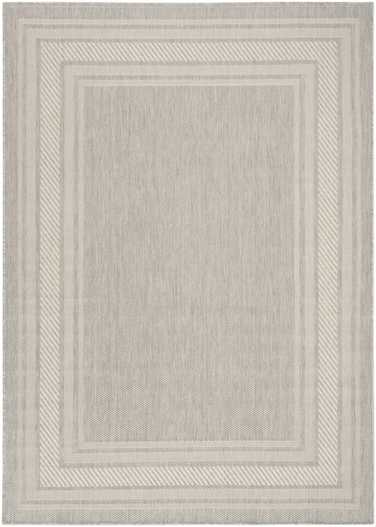 4' X 6' Gray Geometric Indoor Outdoor Area Rug