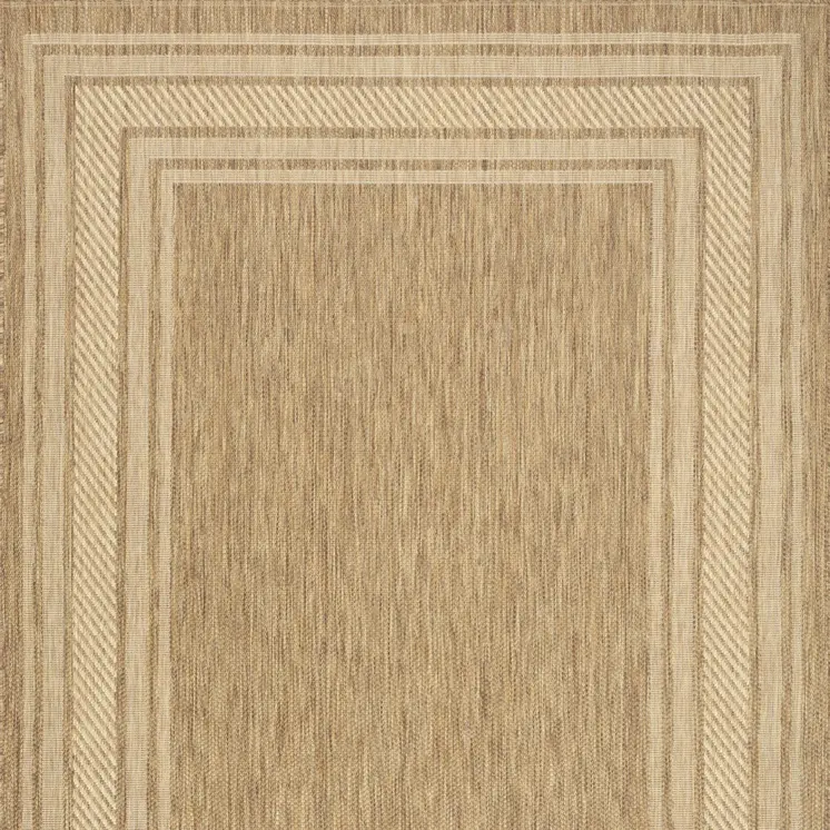 4' X 6' Natural Geometric Indoor Outdoor Area Rug