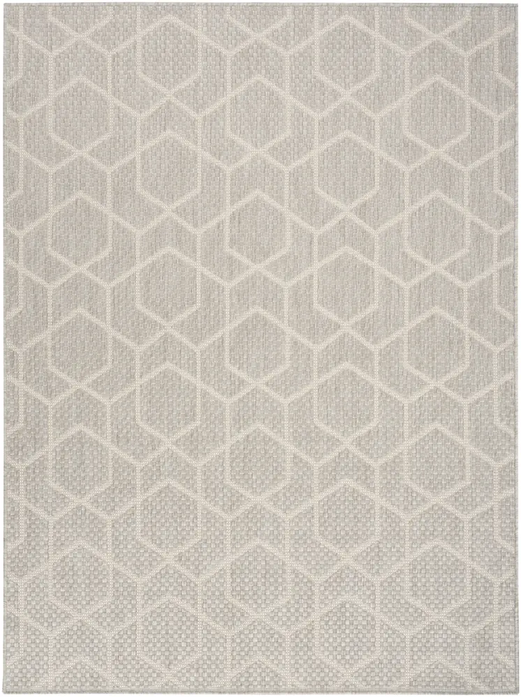 4' X 6' Gray And Beige Geometric Indoor Outdoor Area Rug
