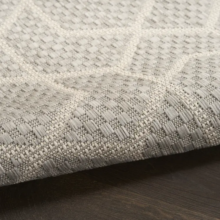 4' X 6' Gray And Beige Geometric Indoor Outdoor Area Rug