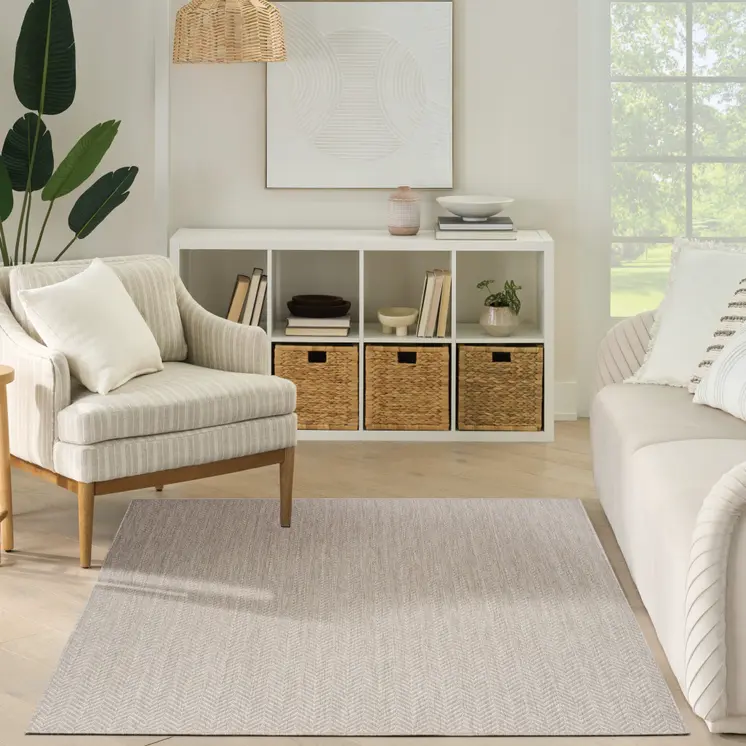4' X 6' Gray Geometric Indoor Outdoor Area Rug