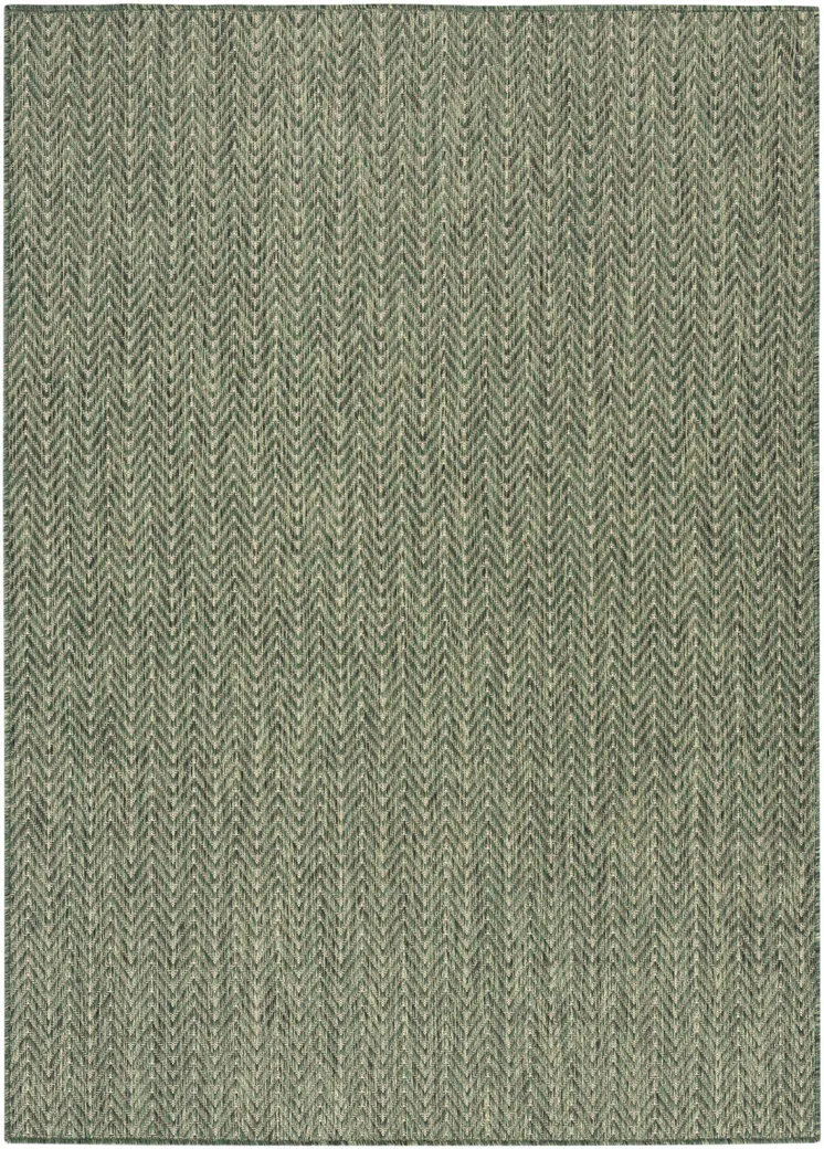 4' X 6' Green Geometric Indoor Outdoor Area Rug