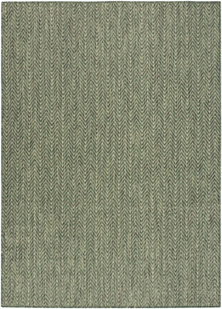 4' X 6' Green Geometric Indoor Outdoor Area Rug