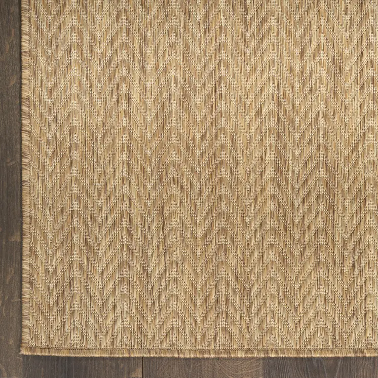 4' X 6' Natural Geometric Indoor Outdoor Area Rug