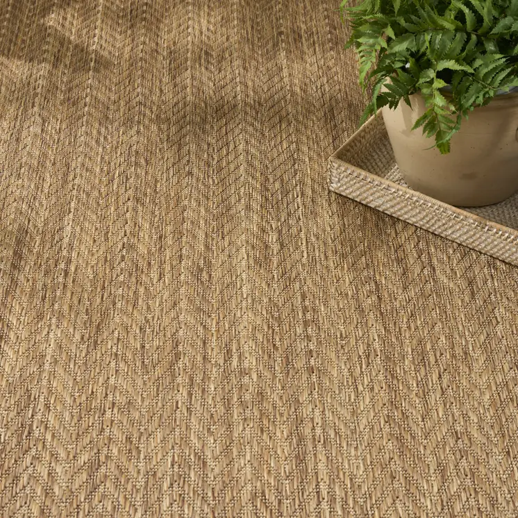 4' X 6' Natural Geometric Indoor Outdoor Area Rug