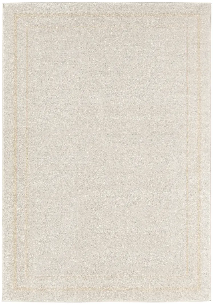 5' X 7' Ivory And Gold Indoor Outdoor Area Rug