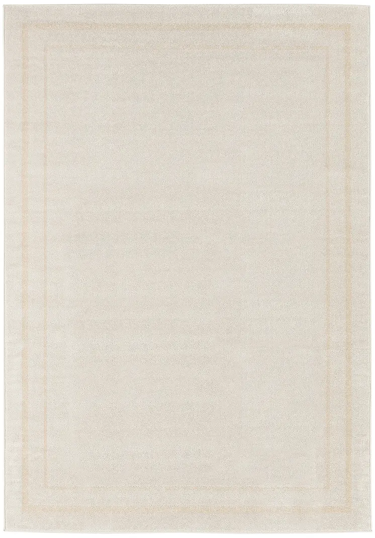 5' X 7' Ivory And Gold Indoor Outdoor Area Rug