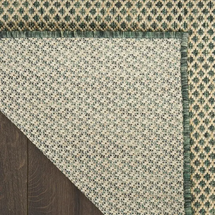 8' X 10' Green Geometric Indoor Outdoor Area Rug