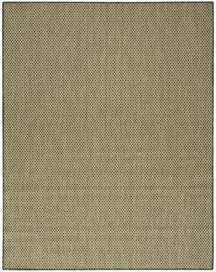 8' X 10' Green Geometric Indoor Outdoor Area Rug