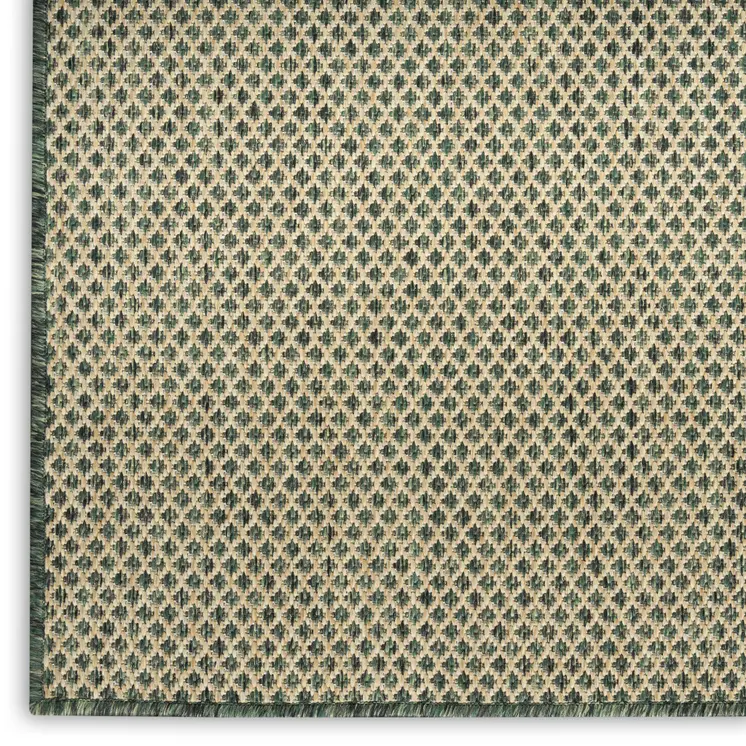 8' X 10' Green Geometric Indoor Outdoor Area Rug