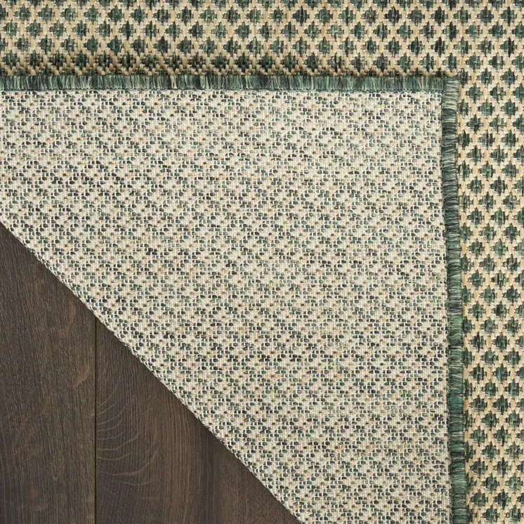 8' X 10' Green Geometric Indoor Outdoor Area Rug