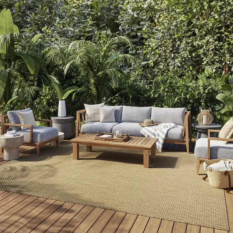 8' X 10' Tan Geometric Indoor Outdoor Area Rug