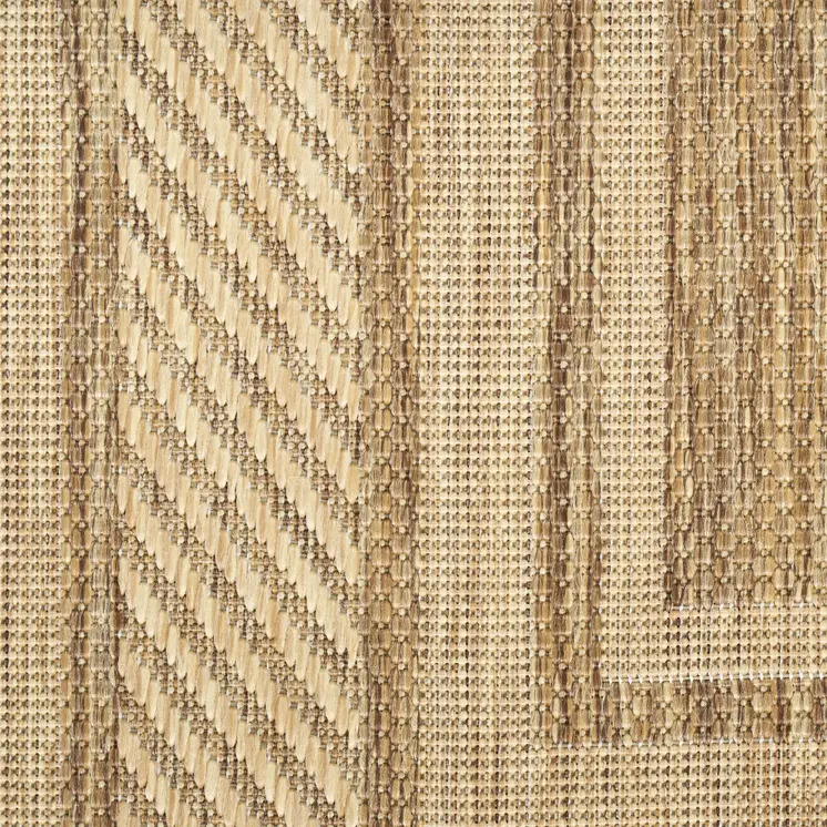 8' Natural Geometric Indoor Outdoor Runner Rug