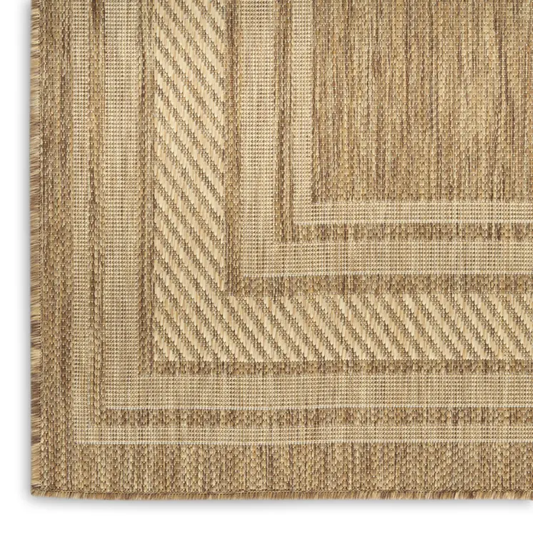 8' Natural Geometric Indoor Outdoor Runner Rug