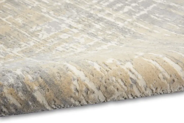 3' X 5' Gray Abstract Power Loom Area Rug