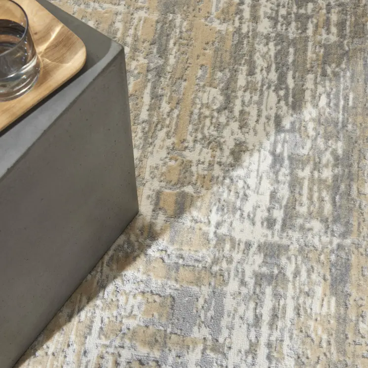 3' X 5' Gray Abstract Power Loom Area Rug
