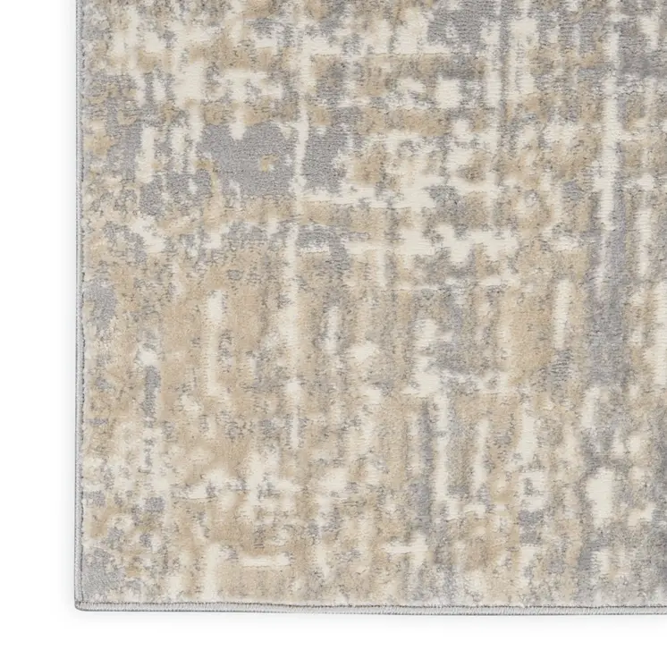 3' X 5' Gray Abstract Power Loom Area Rug