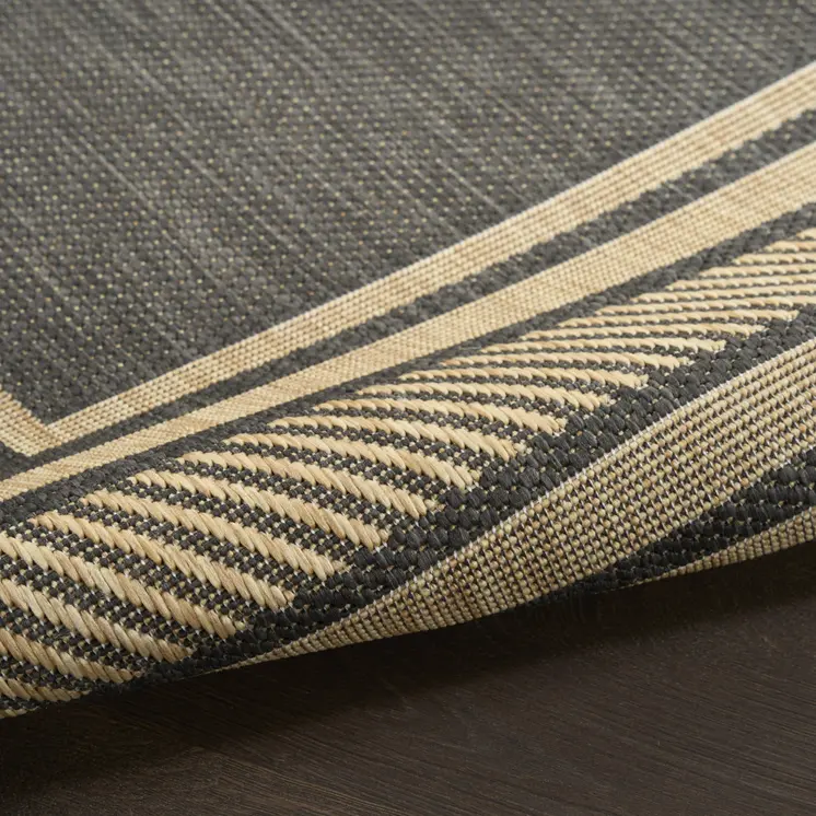 5' X 7' Charcoal Geometric Indoor Outdoor Area Rug