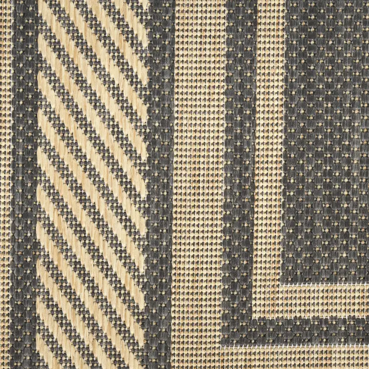 5' X 7' Charcoal Geometric Indoor Outdoor Area Rug
