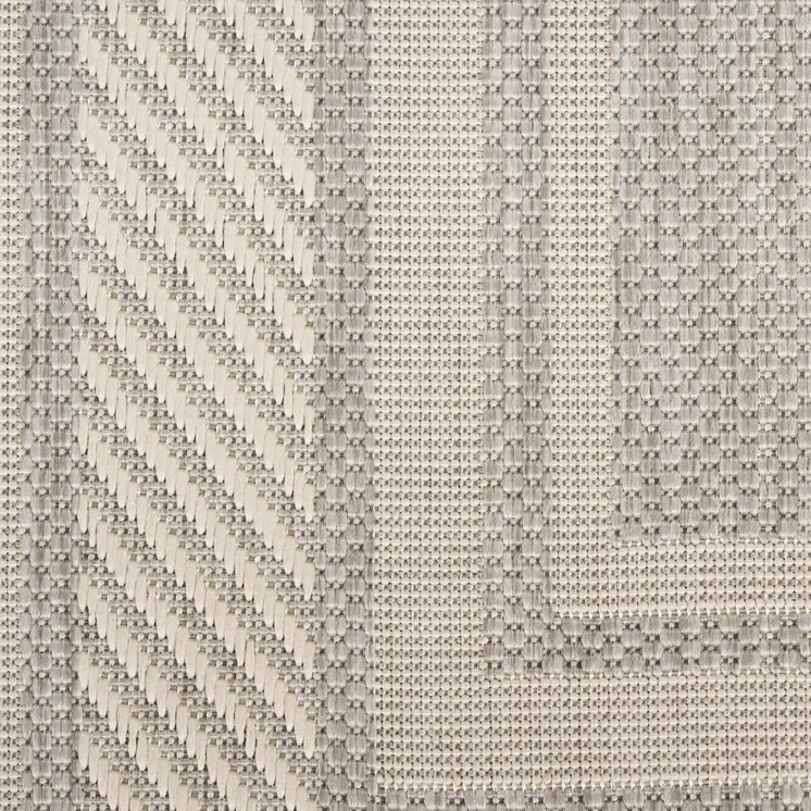 5' X 7' Gray Geometric Indoor Outdoor Area Rug