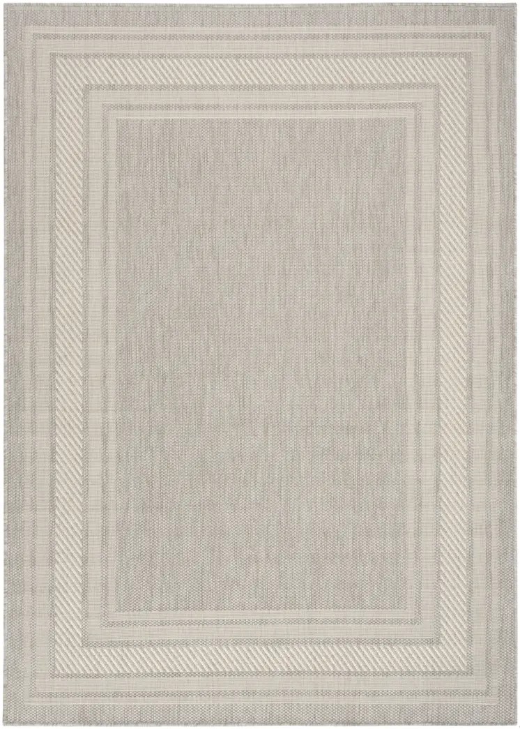 5' X 7' Gray Geometric Indoor Outdoor Area Rug
