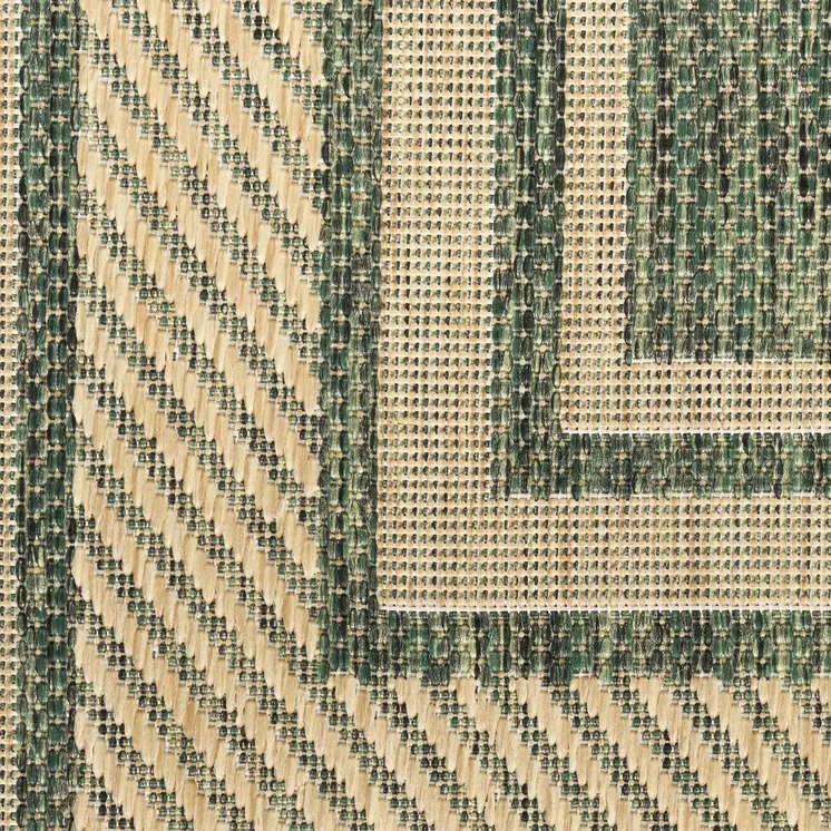 5' X 7' Green Geometric Indoor Outdoor Area Rug