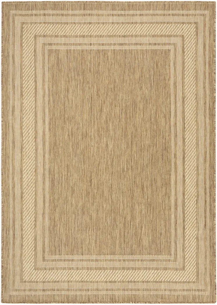 5' X 7' Natural Geometric Indoor Outdoor Area Rug