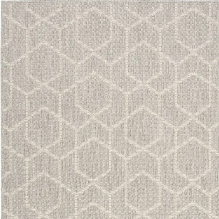 5' X 7' Gray And Beige Geometric Indoor Outdoor Area Rug
