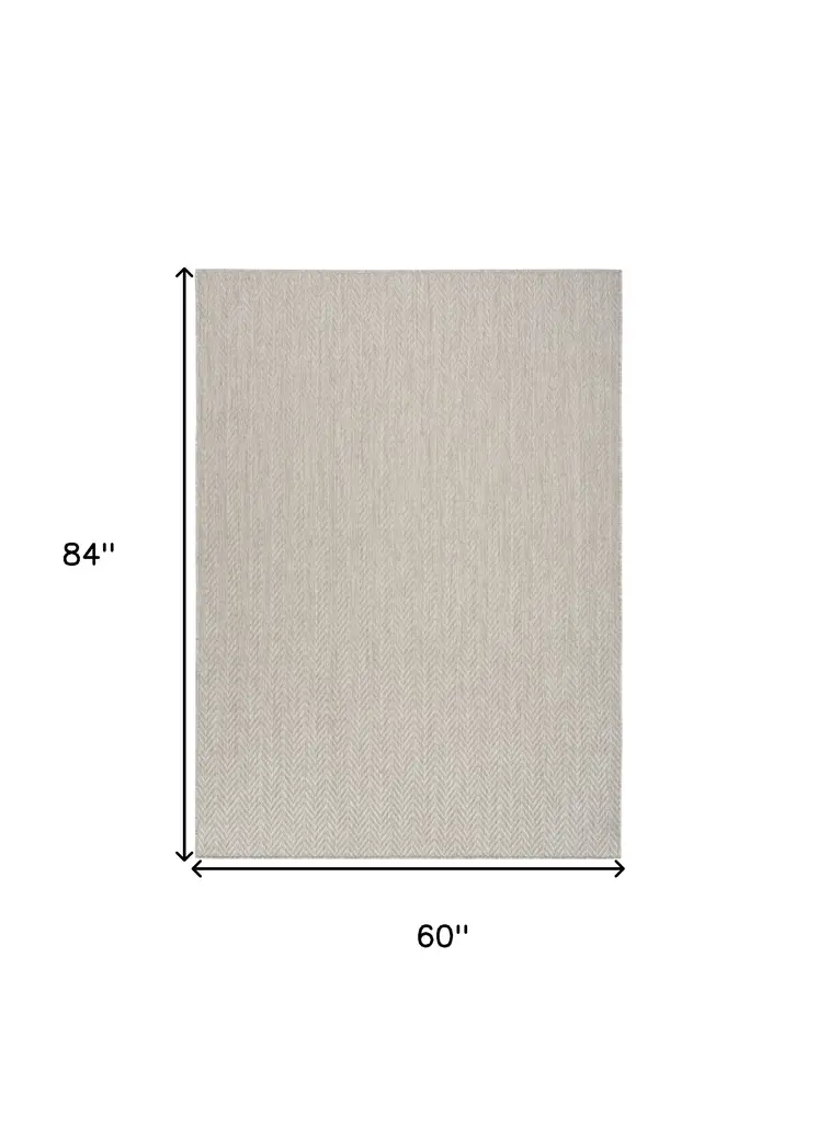 5' X 7' Gray Geometric Indoor Outdoor Area Rug