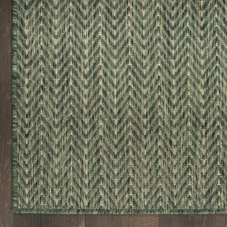 5' X 7' Green Geometric Indoor Outdoor Area Rug