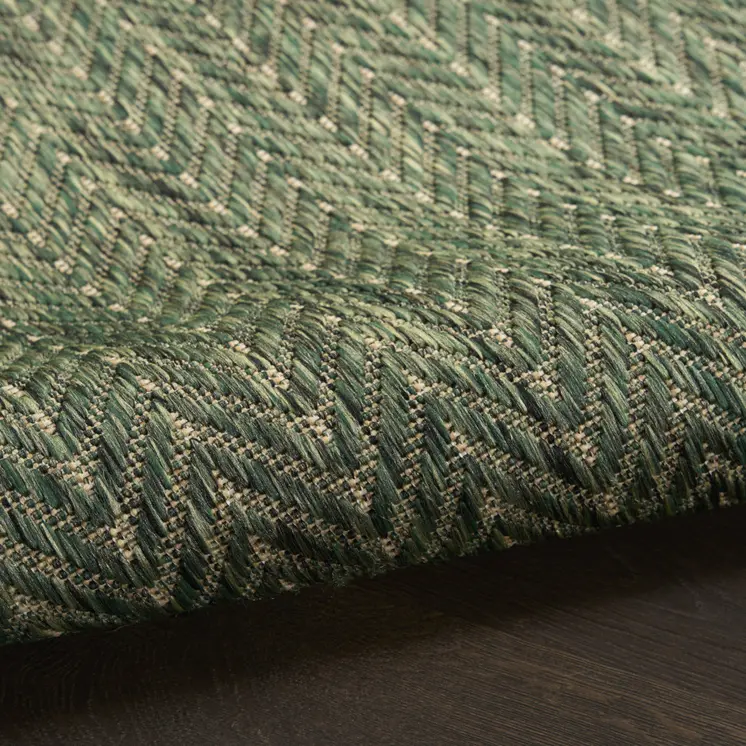 5' X 7' Green Geometric Indoor Outdoor Area Rug